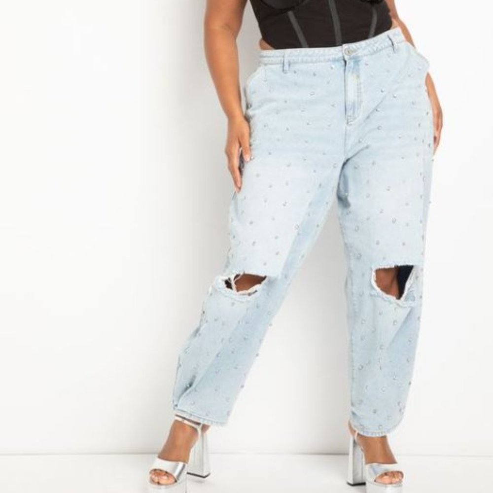 Eloquii Collectors Edition Rhinestone Embellished Jean Size 30
